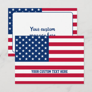 Personalized USA Flag Stars and Stripes Thank You Card