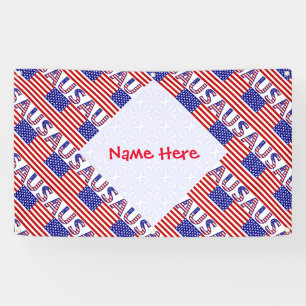 Personalized USA Flag Tiled Banner