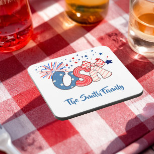 Personalized USA Hard Plastic Coaster