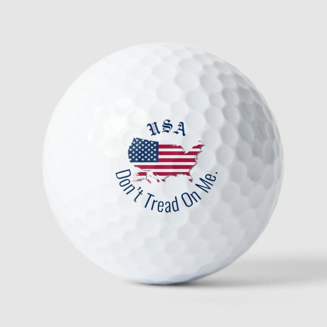 Personalized USA Map and Flag Don’t Tread On Me Golf Balls (Front)