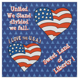 Personalized USA Patriotic Design Fabric