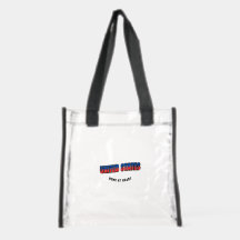 Personalized USA Retro 3D Clear Stadium Tote