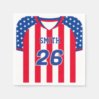 Personalized USA Soccer Jersey Napkins | Custom