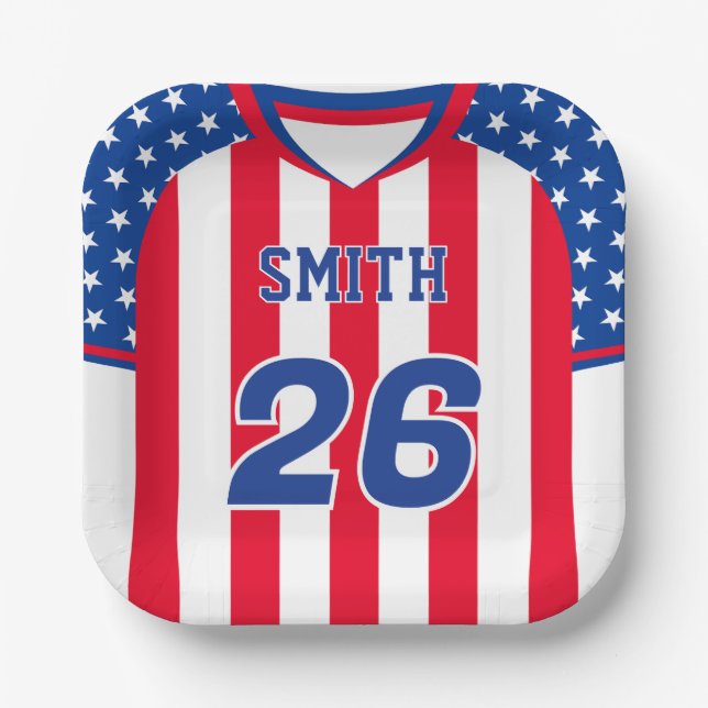 Personalized USA Soccer Jersey Plate | Custom Name (Front)