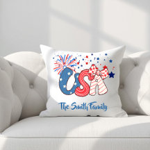 Personalized USA Throw Pillow