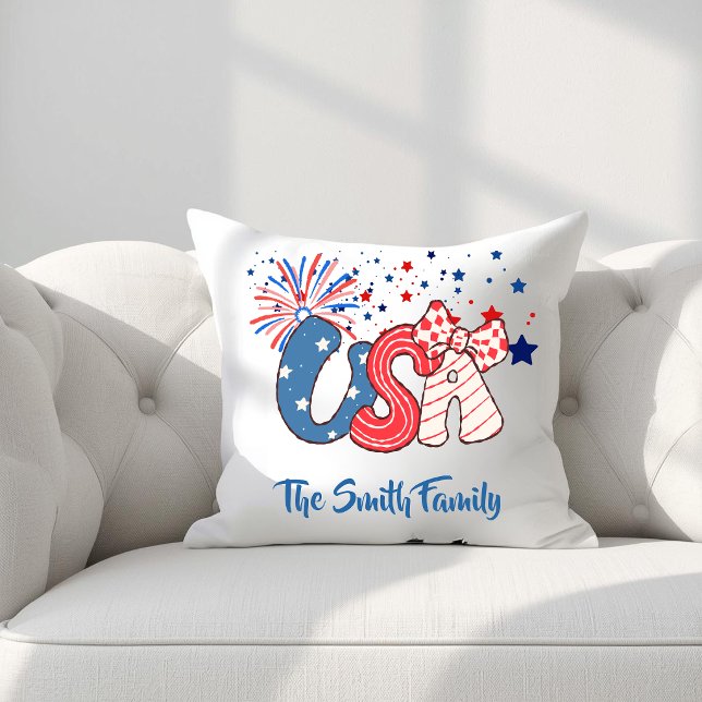 Personalized USA Throw Pillow (Creator Uploaded)