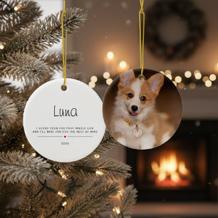 Personalized Using Pet's Photo & Name Ceramic Ornament