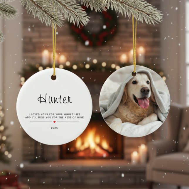 Personalized Using Pet's Photo & Name Ceramic Ornament (Creator Uploaded)