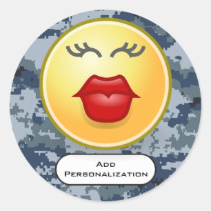 Personalized USN Navy Sealed with a Kiss Classic Round Sticker
