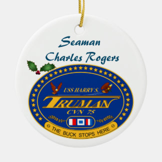 Personalized USS Harry S Truman CVN 75 Ceramic Ornament