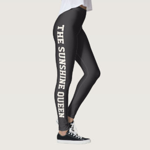 Personalized Vacation Classy Dark Grey Solid Ivory Leggings