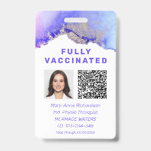 Personalized Vaccination ID Photo QR Code Badge