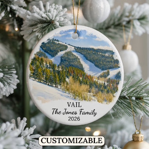 Personalized Vail Ornament, Custom Colorado State Ceramic Ornament