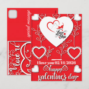 Personalized Valentine Cats Saying I Love You Holiday Postcard