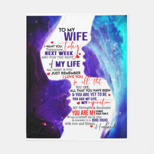 Personalized Valentine Gift For Wife From Husband Fleece Blanket