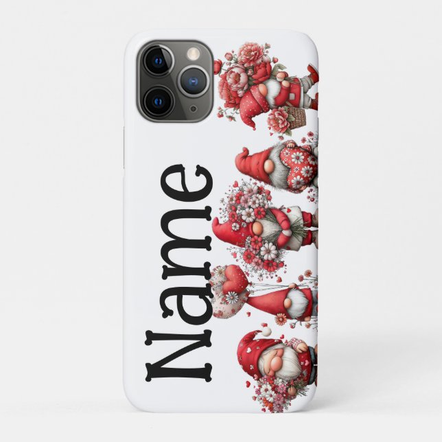Personalized valentine gnomes Case-Mate iPhone case (Back)