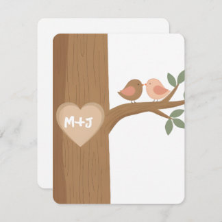 Personalized Valentine Love Birds Couple Art Holiday Card