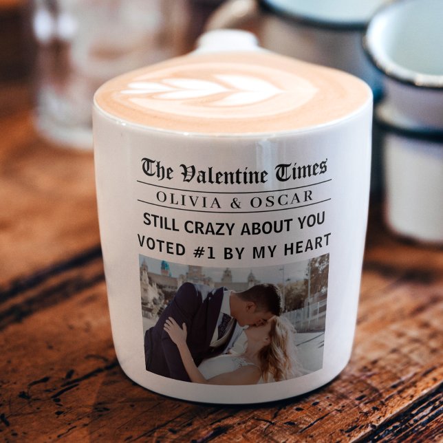 Personalized Valentine Newspaper  Espresso Cup (Creator Uploaded)