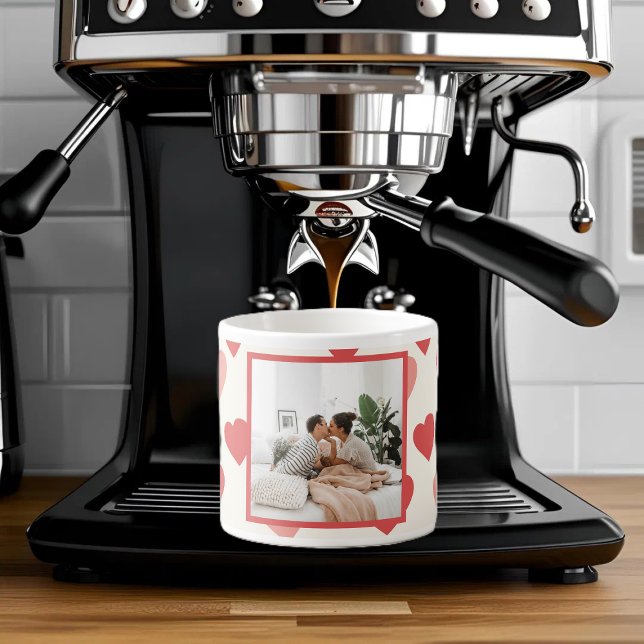 Personalized Valentine Phot with Hearts Espresso Cup (Creator Uploaded)