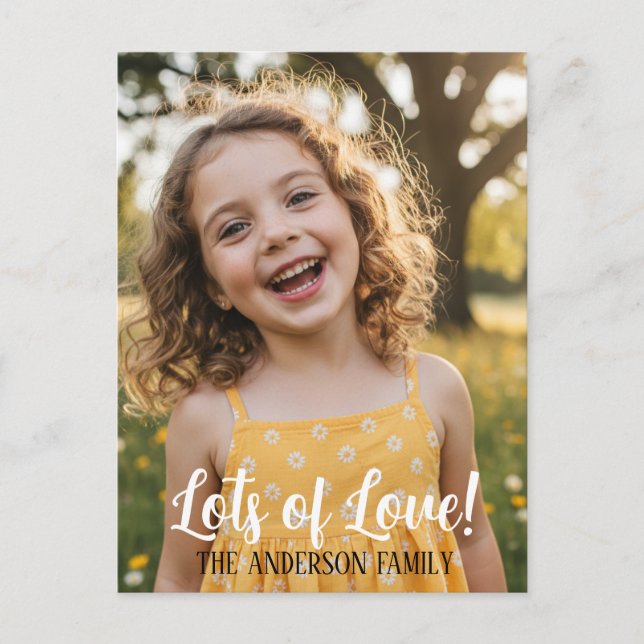 Personalized Valentine Photo Postcard (Front)