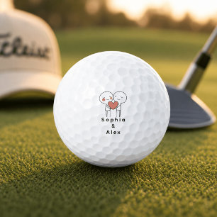 Personalized Valentine’s Couple Matching Golf Ball