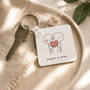Personalized Valentine’s Couple Matching Keychain