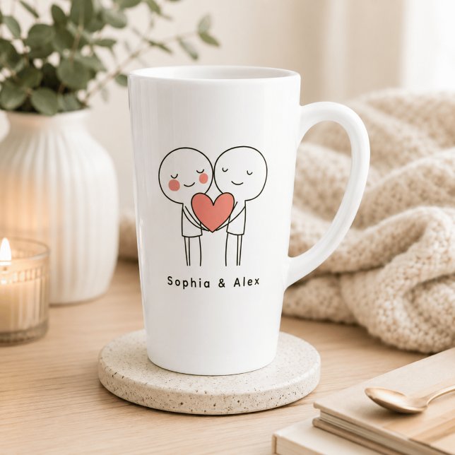 Personalized Valentine’s Couple Matching Latte Mug (Creator Uploaded)