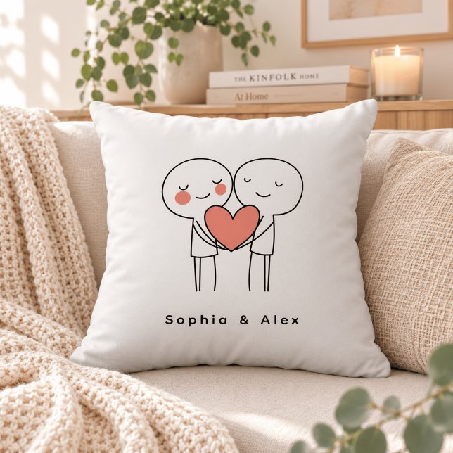 Personalized Valentine’s Couple Matching  Throw Pillow (Creator Uploaded)