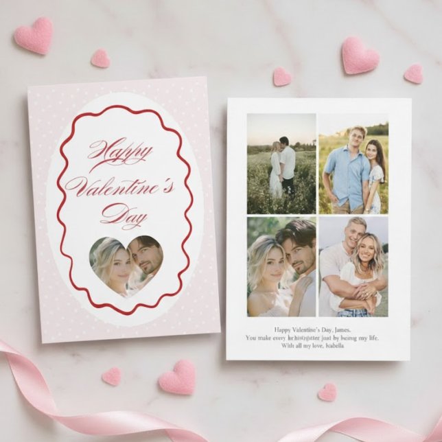 Personalized Valentine’s Day Card with Photo pink (Creator Uploaded)