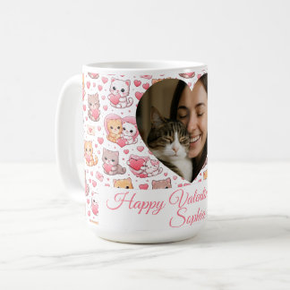 Personalized Valentine’s Day Cat Mug with Photo