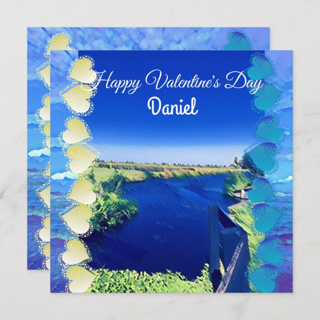 Personalized Valentines Blue Sky Canal Boyfriend  (Front/Back)