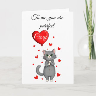 Personalized Valentine's Day Card - Cute Cat