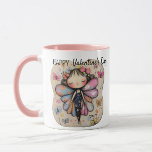 Personalized Valentine's Day Cute Butterfly Fairy  Mug