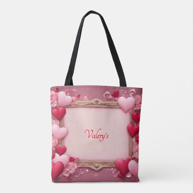 Personalized Valentine's Day Full Print Tote Bag (Back)