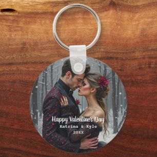 Personalized Valentine's Day Photo & Name Keychain