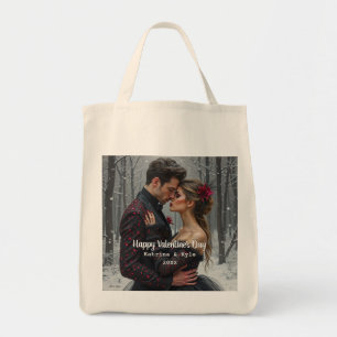 Personalized Valentine's Day Photo & Name Tote Bag