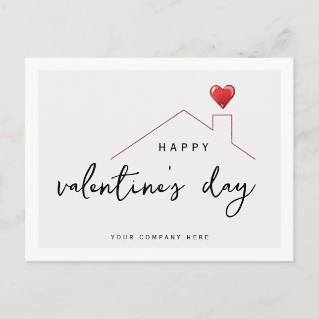 Personalized Valentine's Day Real Estate Farming Holiday Postcard (Front)