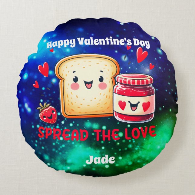 Personalized Valentine's Day Round Pillow (Front)