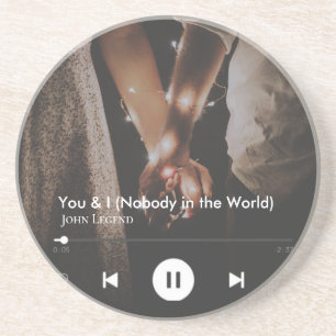 Personalized Valentine's Day Song Couple Photo Coaster