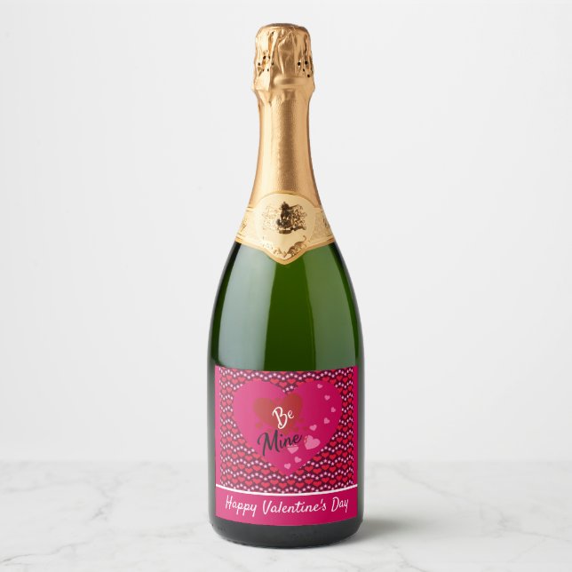 Personalized Valentine's Day Sparkling Wine Label (Front)