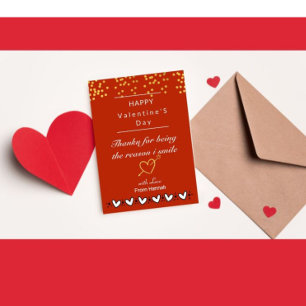 personalized valentine's day thank you  card