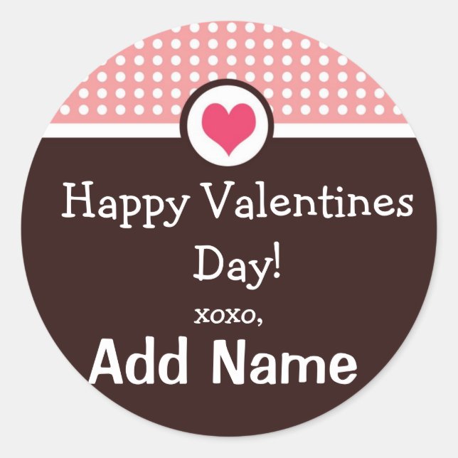 Personalized Valentines Day Treat Sticker (Front)