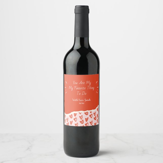 Personalized Valentine's Day Wine Label, Label (Front)