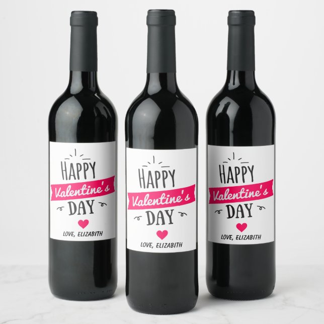 Personalized Valentine's Day Wine Label, Wine Label (Bottles)