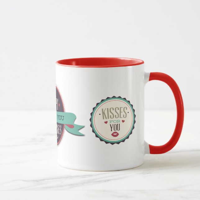 Personalized Valentine's Kisses For You I Love You Mug (Right)