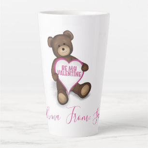 Personalized Valnetine's Day Vintage Teddy Bear Latte Mug