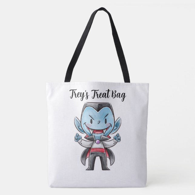 Personalized Vampire Treat Tote Bag (Front)