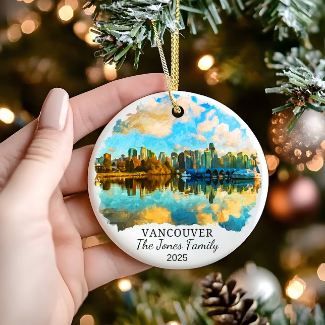 Personalized Vancouver Ornament, Canada Gift Ceramic Ornament (Creator Uploaded)