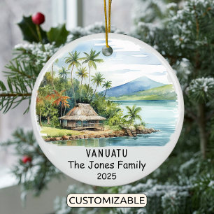 Personalized Vanuatu Ornament, Oceania Ceramic Ornament