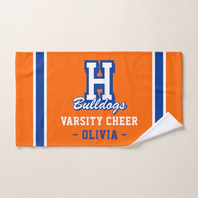 Personalized Varsity Cheer Towel, Custom Team Gift Hand Towel (Hand Towel)
